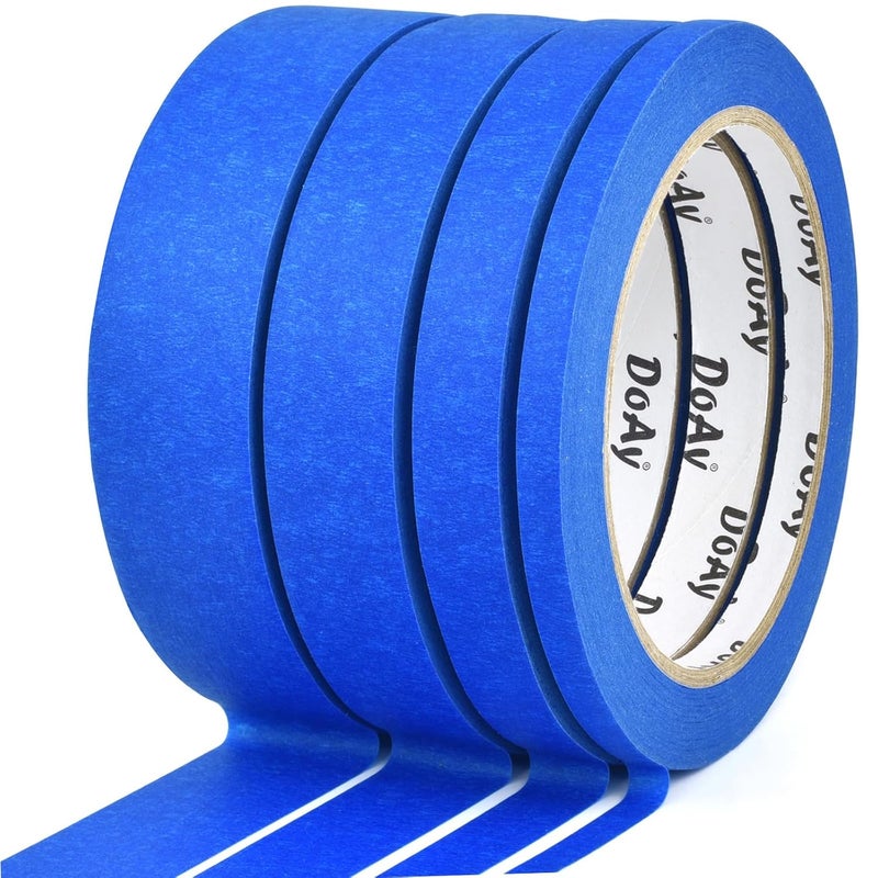 DOAY 4 Pack Painters Tape - Masking Tape 0.25", 0.50", 0.75", 1" Wide - Multi-Surface, Smart Adhesion, Multi-Size Pack - 360FT Total - Paint Tape for DIY, Labeling, Art, Car (#3910) (Blue) - Image 1